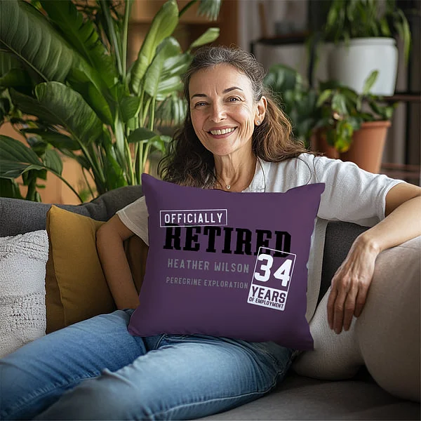 Retired Throw Pillow Cover