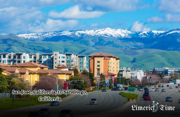 Scenic coastal highway view of California, ideal for a road trip from San Jose to San Diego