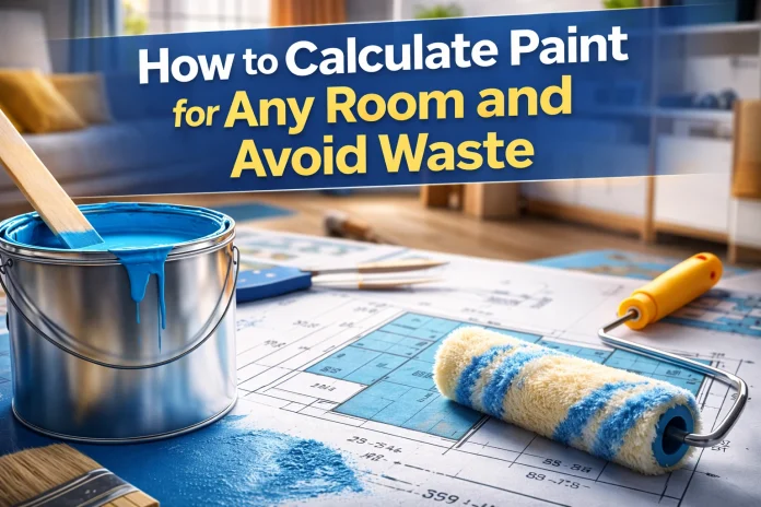 How to Calculate Paint for Any Room Without Wasting Money Also give me short Caption, Alt Text, Description.