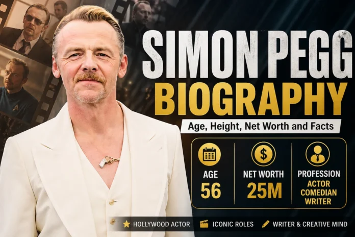 Simon Pegg Biography: Age, Height, Net Worth and Facts Simon Pegg portrait feature image with age, net worth, and profession details – Limericktime.com